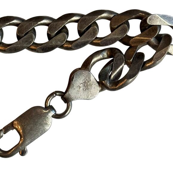 Vintage Alfi Sterling Silver 925 Curb Cuban Link Chain Bracelet 8" Lobster Clasp - Picture 7 of 10